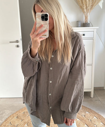 Zavando - Oversize Musselin Bluse Freya