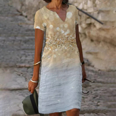 Zavando-Damen Sommer Blumendruck Kleid