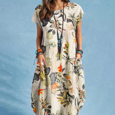 Damen Midikleid mit Blumenmuster
