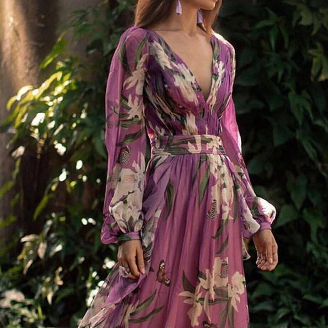 Umwerfendes Kleid Mit Tiefem Ausschnitt Für Damen | Maxi
