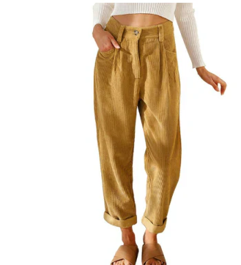 Kurze Cordhose Mit Mittlerer Taille Für Damen | Sommer