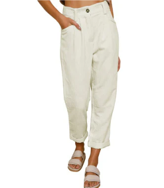 Kurze Cordhose Mit Mittlerer Taille Für Damen | Sommer