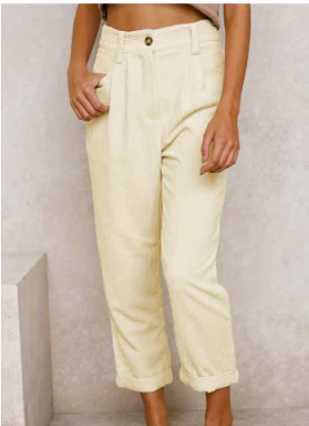 Kurze Cordhose Mit Mittlerer Taille Für Damen | Sommer