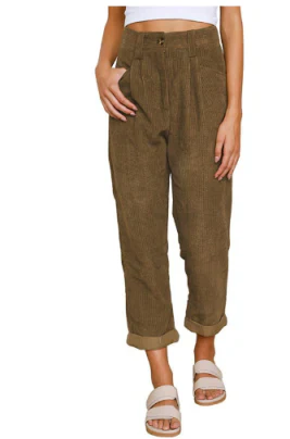 Kurze Cordhose Mit Mittlerer Taille Für Damen | Sommer