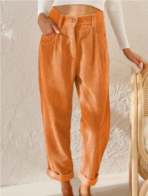Kurze Cordhose Mit Mittlerer Taille Für Damen | Sommer