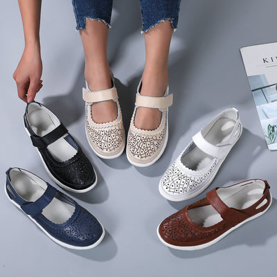 Zavando - Orthopädische Komfort-Loafer aus weißem Leder für Frauen