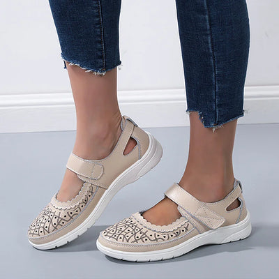 Zavando - Orthopädische Komfort-Loafer aus weißem Leder für Frauen