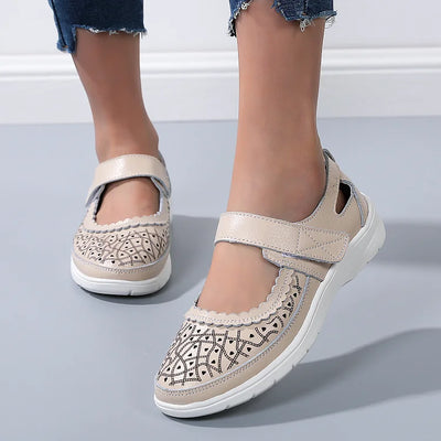 Zavando - Orthopädische Komfort-Loafer aus weißem Leder für Frauen