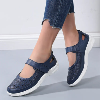 Zavando - Orthopädische Komfort-Loafer aus weißem Leder für Frauen