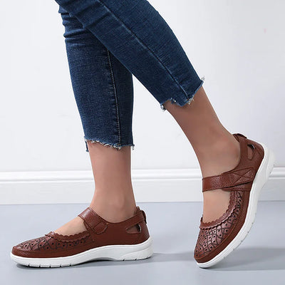 Zavando - Orthopädische Komfort-Loafer aus weißem Leder für Frauen