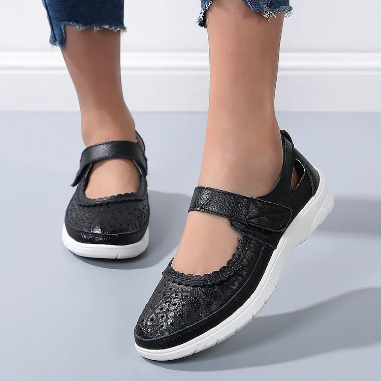 Zavando - Orthopädische Komfort-Loafer aus weißem Leder für Frauen