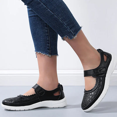 Zavando - Orthopädische Komfort-Loafer aus weißem Leder für Frauen