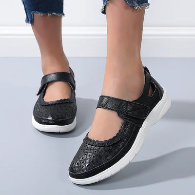 Zavando - Orthopädische Komfort-Loafer aus weißem Leder für Frauen