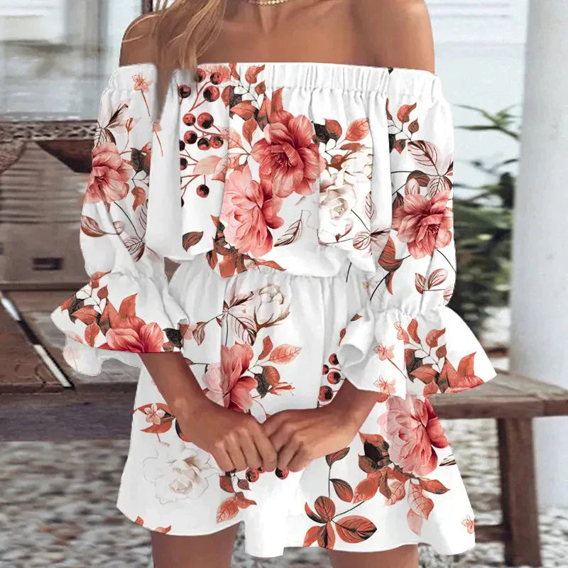 Zavando - Schulterfreies Mini-Strandkleid
