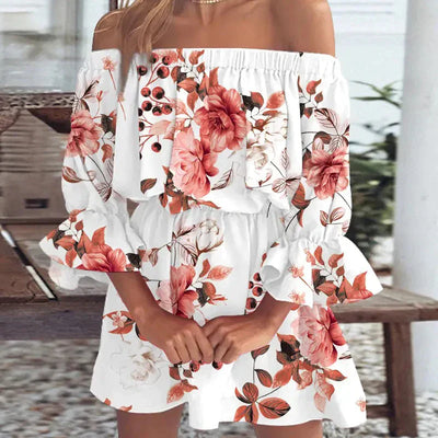 Zavando - Schulterfreies Mini-Strandkleid