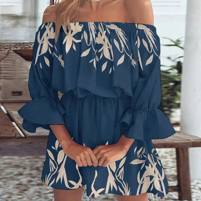 Zavando - Schulterfreies Mini-Strandkleid