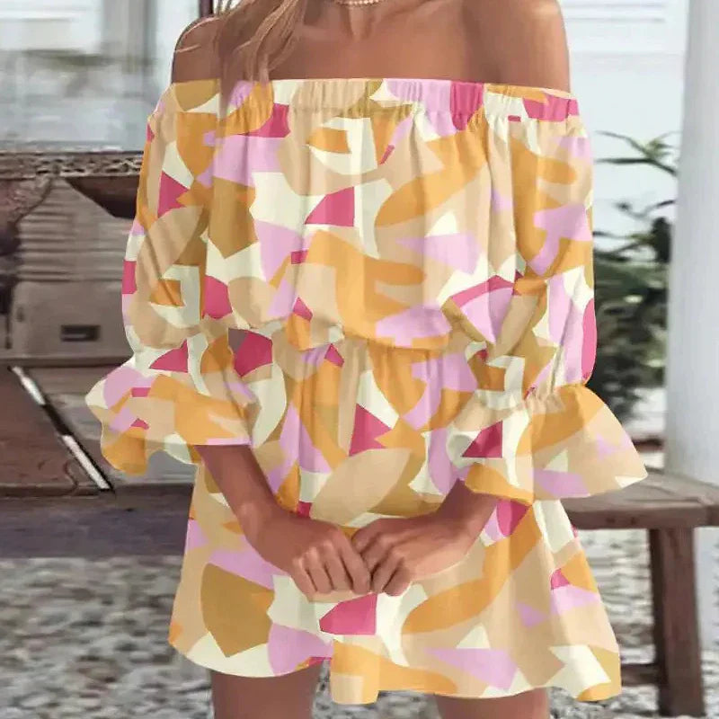 Zavando - Schulterfreies Mini-Strandkleid