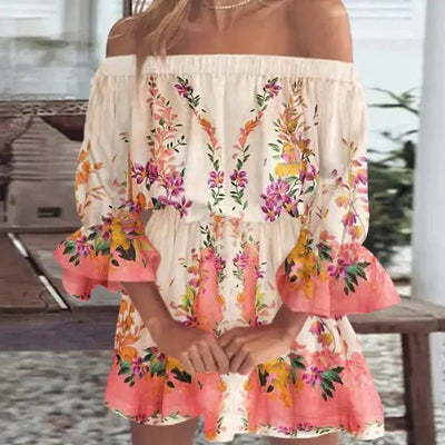 Zavando - Schulterfreies Mini-Strandkleid