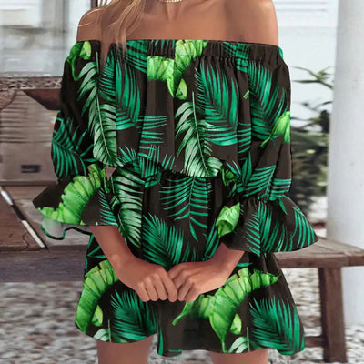 Zavando - Schulterfreies Mini-Strandkleid