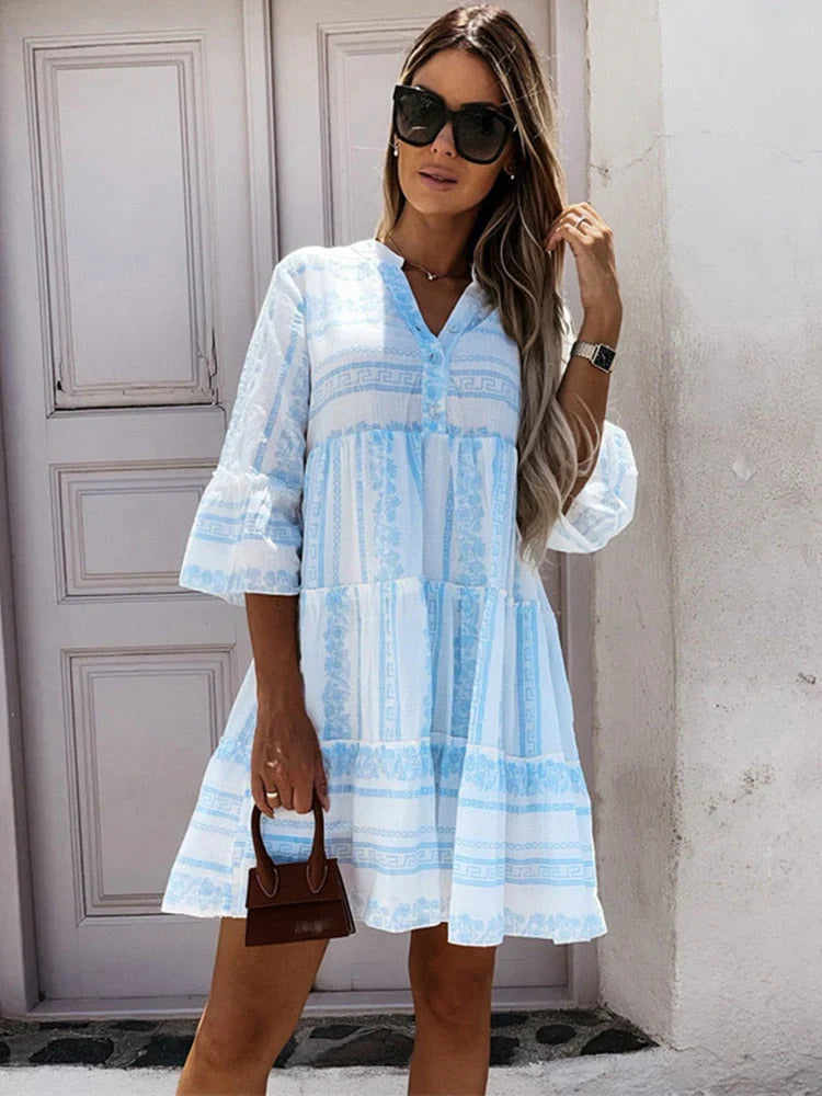 Zavando – Stilvolles Baumwollkleid im Bohème-Stil