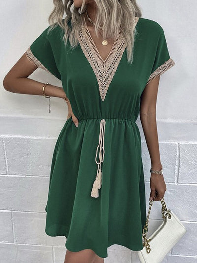 Zavando - Damenkleid mit V-Ausschnitt