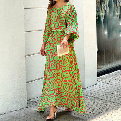 Zavando – Stilvolles Maxikleid mit abstraktem Print