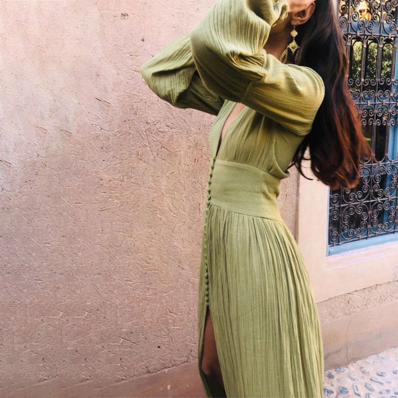 Lockeres Sommerkleid Mit V Ausschnitt Für Damen | Maxi