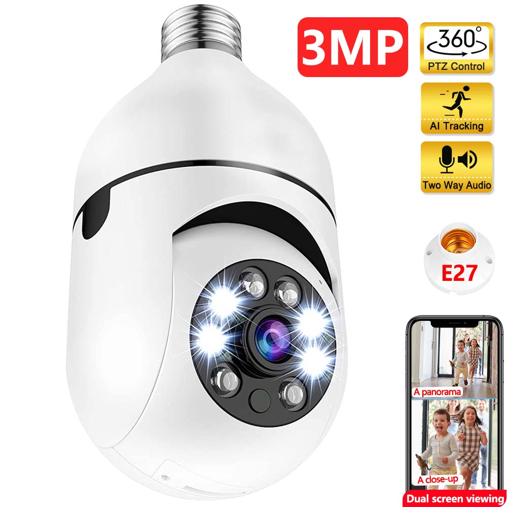 3MP E27 Glühbirne Kamera WiFi Haus Sicherheit