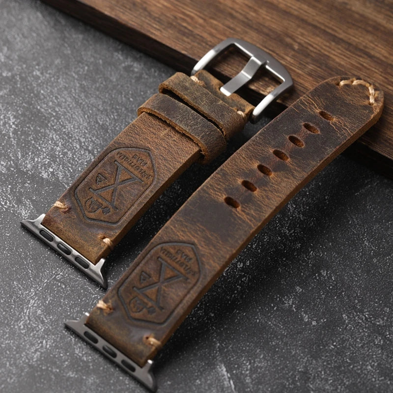 Handgefertigtes echtes Leder Rindsleder Apple Watch Armband