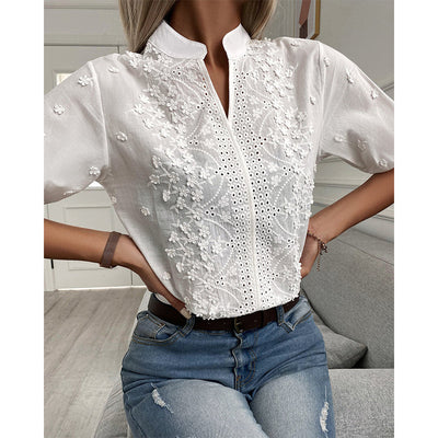 Bluse Mit Puffärmeln Für Damen | Weiß