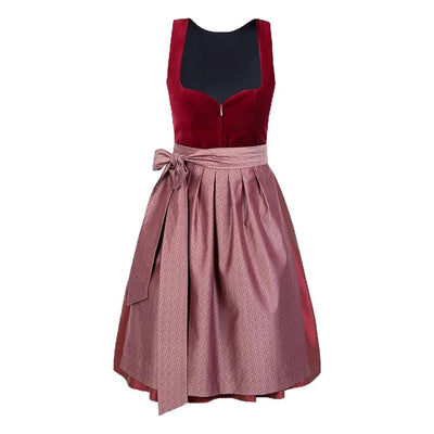 Trachtenkleid Mit Langen Spitzenärmeln Für Damen | Midi