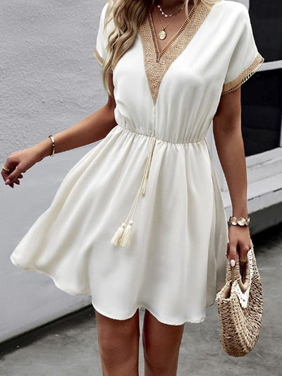 Zavando - Damenkleid mit V-Ausschnitt