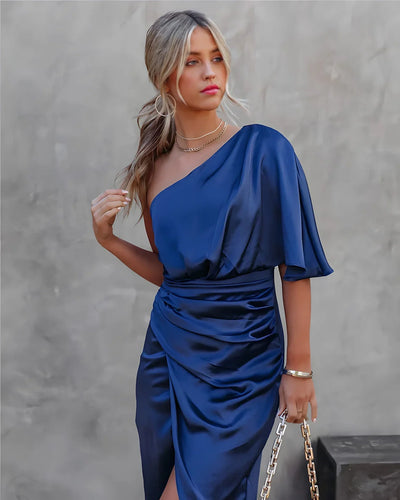 Zavando – Luxuriöses Satin-Midikleid