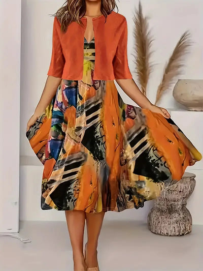 Schickes Damen Sommerkleid Mit Blazer | Midi