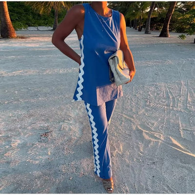 Zavando-Tanktop mit Weitbeiniger Relaxhose Set