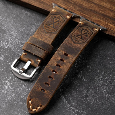 Handgefertigtes echtes Leder Rindsleder Apple Watch Armband