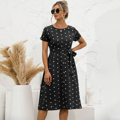 Sommerkleid Mit Tupfenmuster Für Damen | Midi