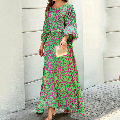 Zavando – Stilvolles Maxikleid mit abstraktem Print
