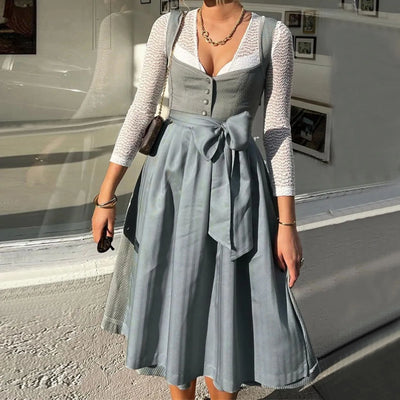 Langärmliges Dirndlkleid Mit Schleife Für Damen | Midi