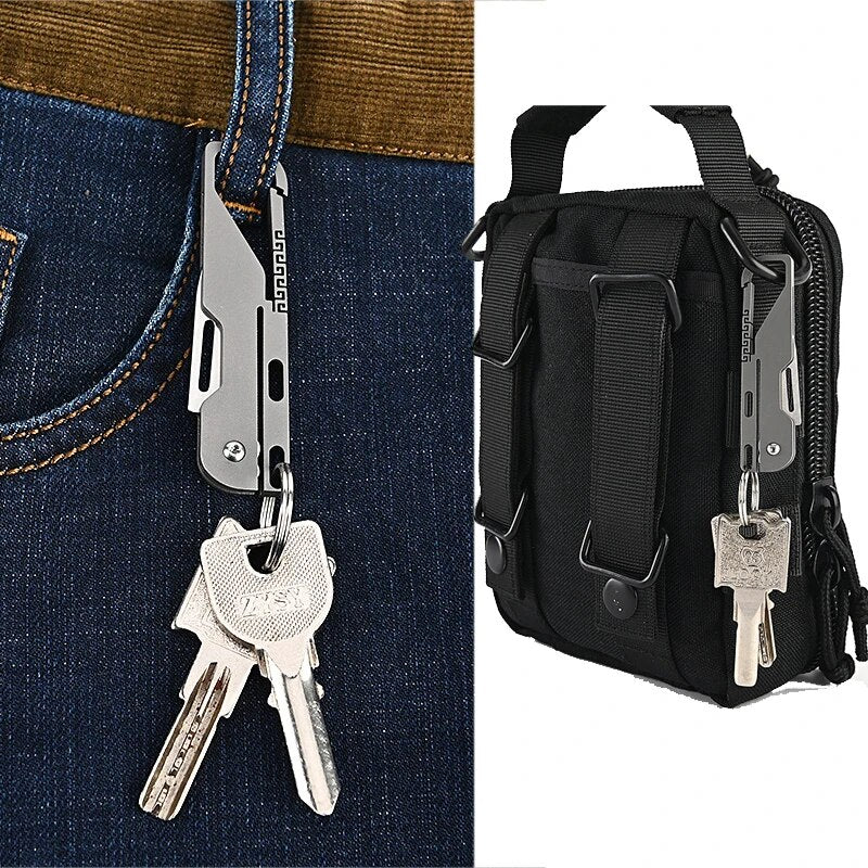 Kompakt und mächtig: MGS Titanlegierung MINI Klappmesser mit hochfester D2-Klinge – Ein Schlüsselanhänger-Pendeln Taschenmesser für Outdoor EDC und Selbstverteidigung