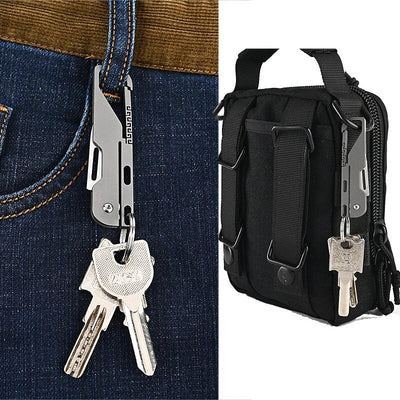 Kompakt und mächtig: MGS Titanlegierung MINI Klappmesser mit hochfester D2-Klinge – Ein Schlüsselanhänger-Pendeln Taschenmesser für Outdoor EDC und Selbstverteidigung