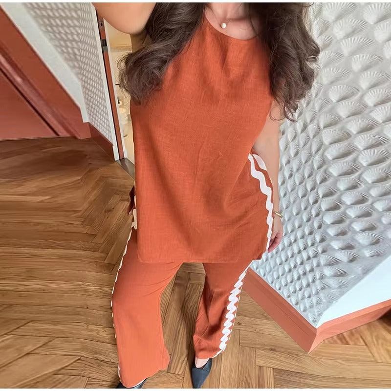 Zavando-Tanktop mit Weitbeiniger Relaxhose Set
