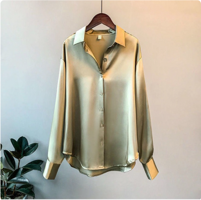 Zavando - Elegante Satinbluse mit fließendem Schnitt
