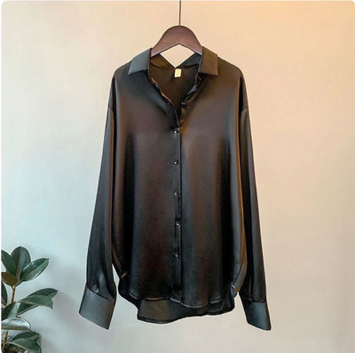 Zavando - Elegante Satinbluse mit fließendem Schnitt