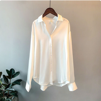 Zavando - Elegante Satinbluse mit fließendem Schnitt