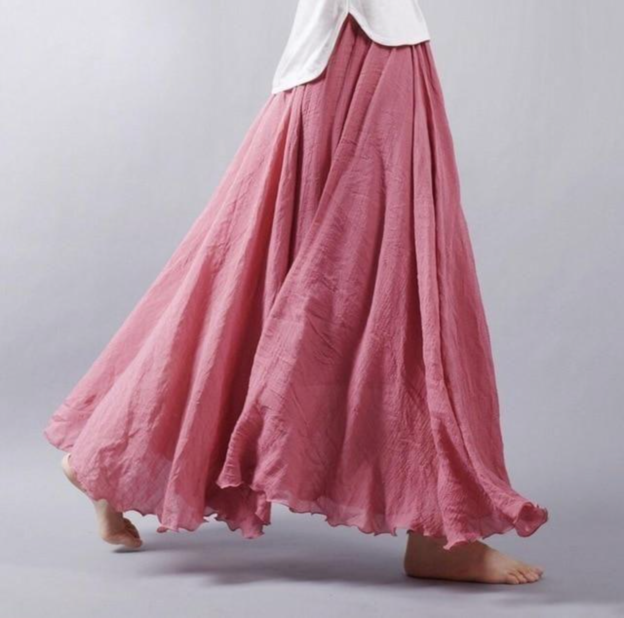 Damen Maxi-Rock mit plissiertem