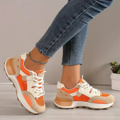 Damen Sneakers mit Schnürverschluss und Color-Block-Design