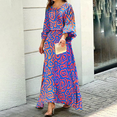 Zavando – Stilvolles Maxikleid mit abstraktem Print