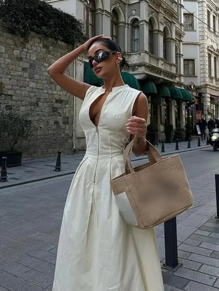 Zavando – Luxuriöses Kleid mit Reißverschluss