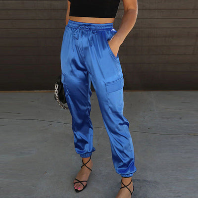 Zavando - Elegante Cargohose mit Satin-Schimmer